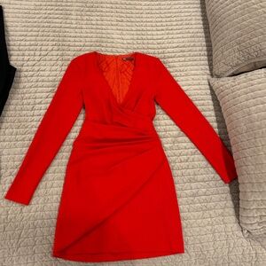 SOLD Red Zara mini dress with long sleeves NWOT